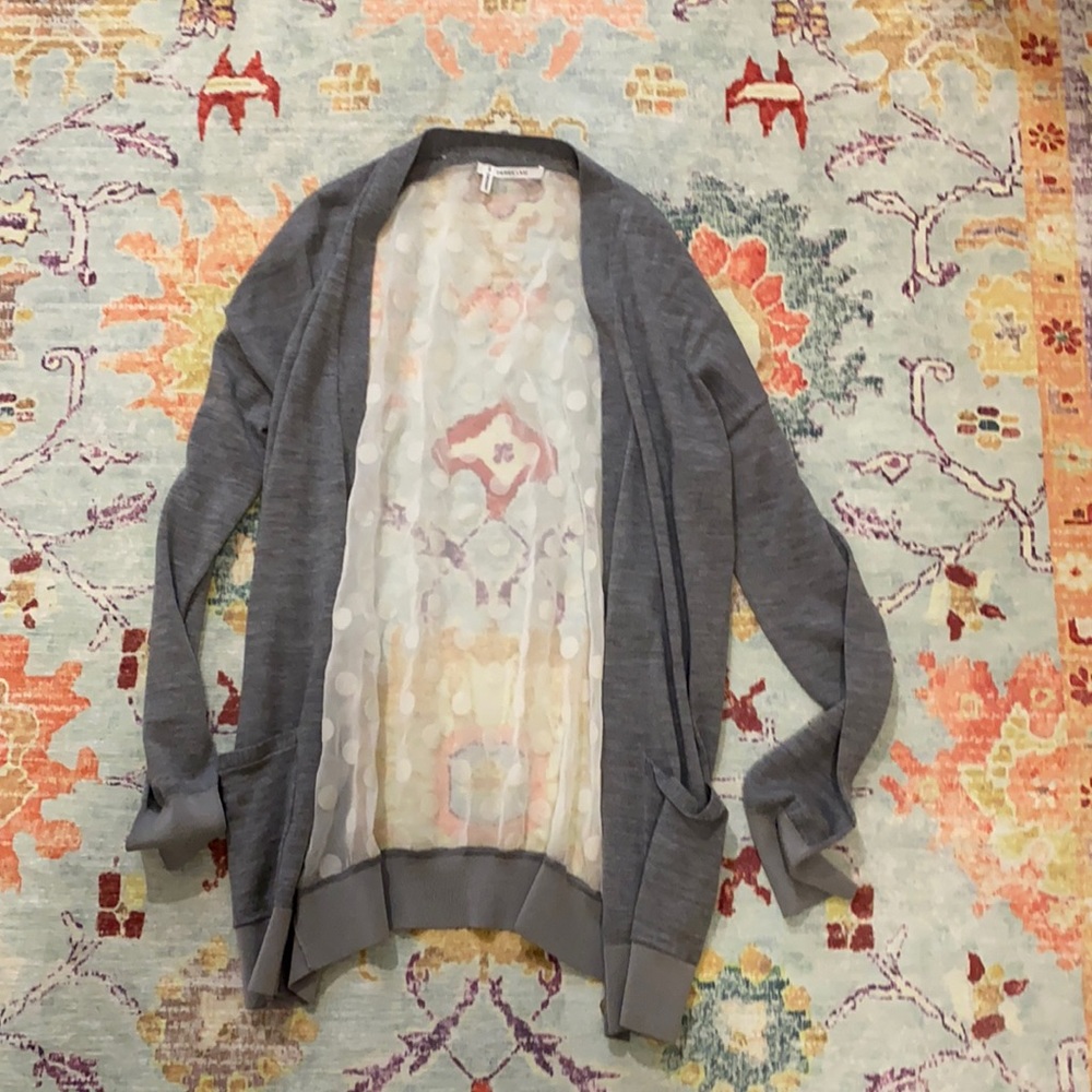 Derek Lam Cardigan- sheer polka dot back